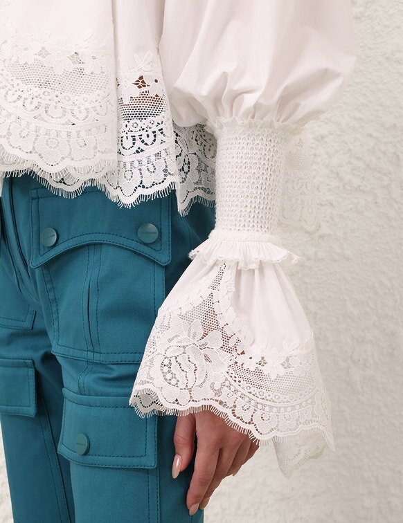 Alchemy-Bluse mit Rüschen in Elfenbein online Alchemy-Bluse mit Rüschen in Elfenbein online