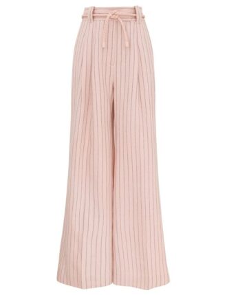 Alchemy Leinen-Weithose mit rosa-schokoladenfarbenen Streifen online