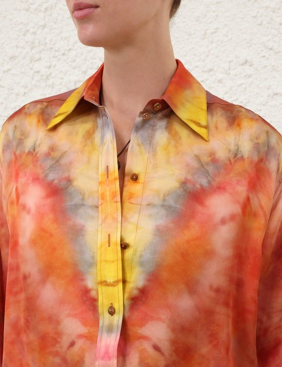 Alchemy Relaxed Satin Shirt Ruby Tie Dye Online Alchemy Relaxed Satin Shirt Ruby Tie Dye Online