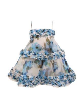 Alchemy Rüschen-Minikleid in Blue Poppy online