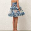 Alchemy Rüschen-Minikleid in Blue Poppy online