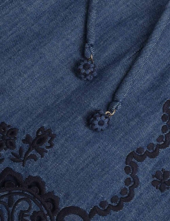 Aster bestickte Denim-Shorts in Railway Blue online Aster bestickte Denim-Shorts in Railway Blue online