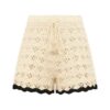 Aster Crochet Shorts Creme/Schwarz Online Aster Crochet Shorts Creme/Schwarz Online