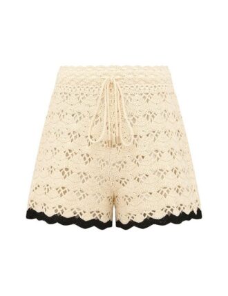 Aster Crochet Shorts Creme/Schwarz Online