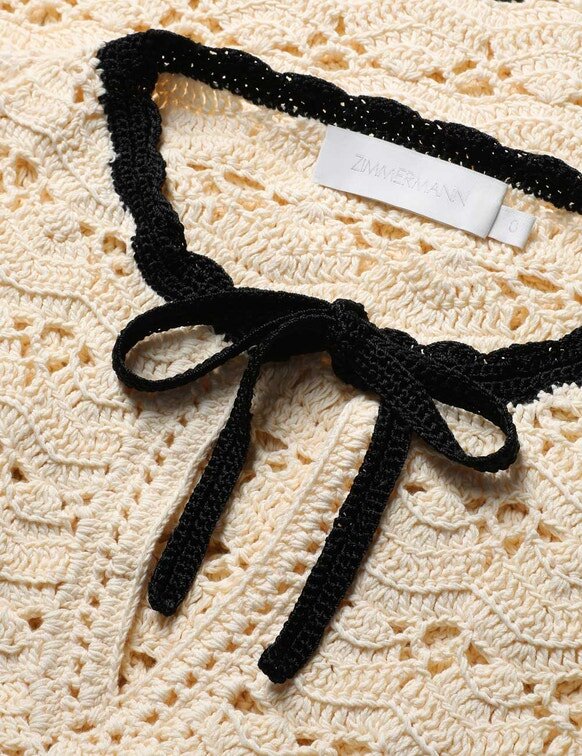 Aster Häkel-Oberteil in Creme/Schwarz online Aster Häkel-Oberteil in Creme/Schwarz online