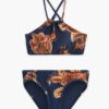 Aster Kids Cross Back Bikinis Navy Jacobean online