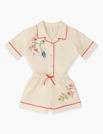 Aster Kinder-Shorts mit Stickerei in Elfenbein online