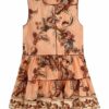 Aster Kinderkleid mit kontrastierendem Saum in Peach Jacobean online