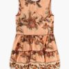 Aster Kinderkleid mit kontrastierendem Saum in Peach Jacobean online