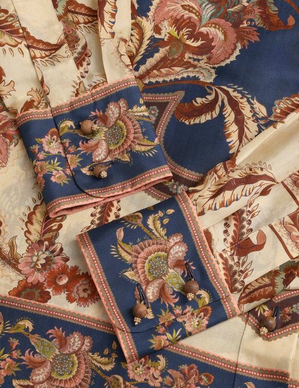 Aster Relaxed Shirt Navy Jacobean Online Aster Relaxed Shirt Navy Jacobean Online