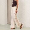 Awaken bestickte Hose in Creme online