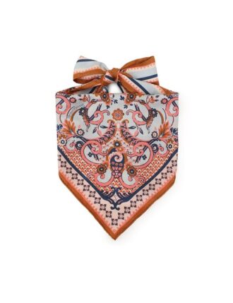 Bedrucktes Kopftuch mit blauem Paisley-Blumenmuster online