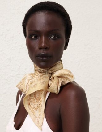 Bedrucktes Seidenhalstuch Tan Perla Paisley online