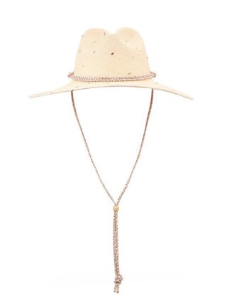 Bestickter Panama-Hut in Natur/Multicolor online