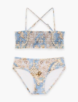 Daylight Kinder-Bikini mit Rüschen in Bandana-Blumenmuster aus Denim online