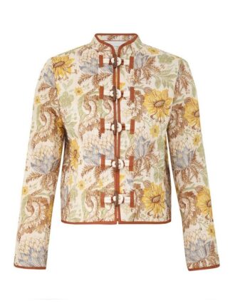 Daylight kragenlose Jacke Stamp Floral Cream Online