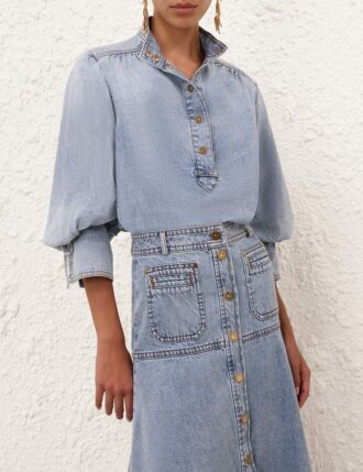 Denim-Bluse Sea Foam online