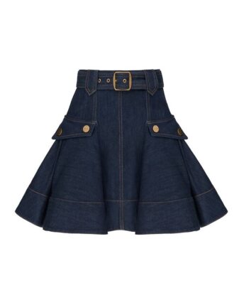Denim-Cargo-Minirock in Harbour Blue online