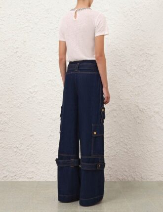 Denim-Cargo-Minirock in Harbour Blue online