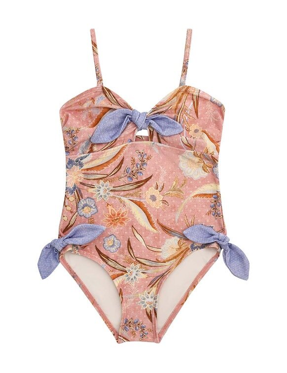 Indra Kids Einteiler mit Bindeband vorne in Pink mit Schalsmuster online Indra Kids Einteiler mit Bindeband vorne in Pink mit Schalsmuster online