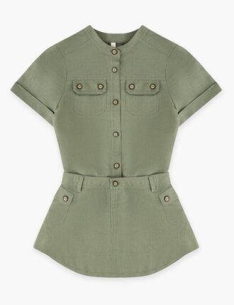 Indra Kinderrock mit Taschen in Khaki online