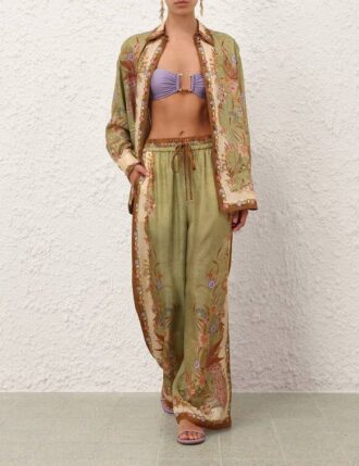 Indra Relaxed Hose Khaki Scarf Floral Online