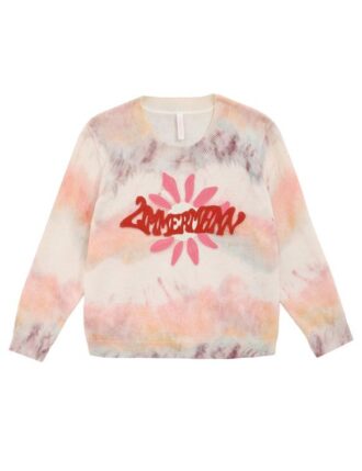 Kinder-Strickpullover mit Tie-Dye-Effekt und Multicolor-Print online