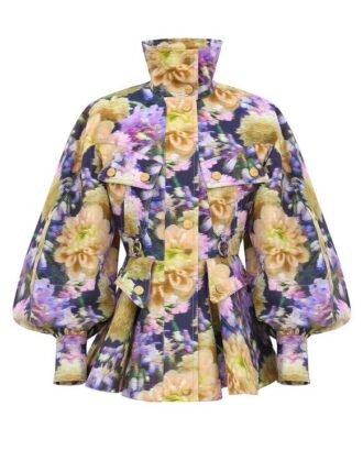 Luna bedruckte Drilljacke in Violet Dahlia online