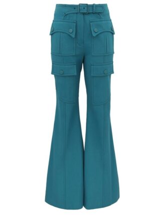 Luna Drill Flare-Hose in Teal online