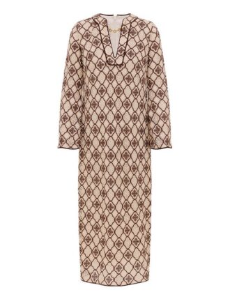 Luna Guipure Midi-Kleid in Chocolate Cream online