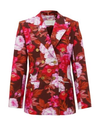 Luna Printed Drill Blazer in Chocolate Rose online