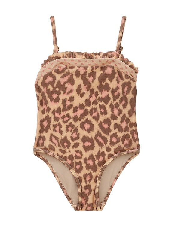 Patience Kinder-Bandeau-Badeanzug in Tan Leopard online Patience Kinder-Bandeau-Badeanzug in Tan Leopard online