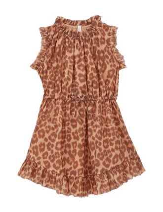 Patience Kinder-Flip-Kleid in Tan Leopard online