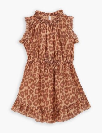 Patience Kinder-Flip-Kleid in Tan Leopard online