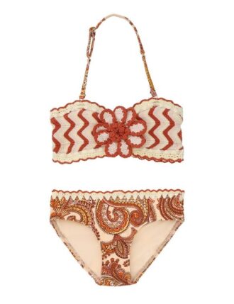 Patience Kinder-Häkel-Bikinis Creme/Orange Paisley Online