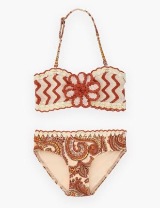 Patience Kinder-Häkel-Bikinis Creme/Orange Paisley Online