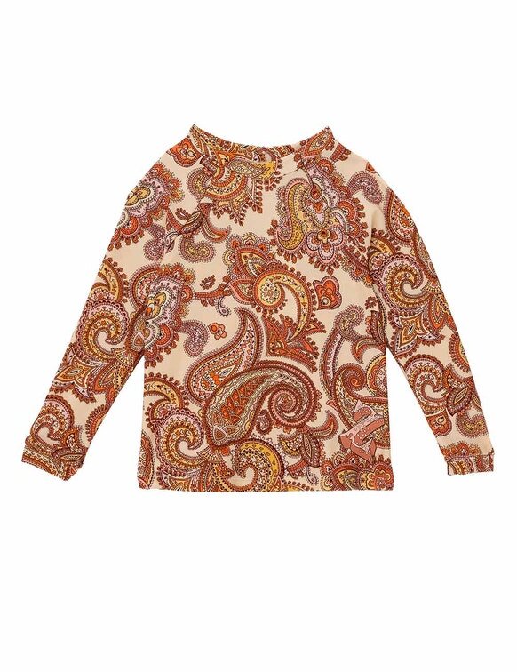 Patience Kinder-Rashguards in Creme/Orange mit Paisley-Muster online Patience Kinder-Rashguards in Creme/Orange mit Paisley-Muster online