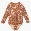 Patience Kinder-Rashguards in Creme/Orange mit Paisley-Muster online Patience Kinder-Rashguards in Creme/Orange mit Paisley-Muster online