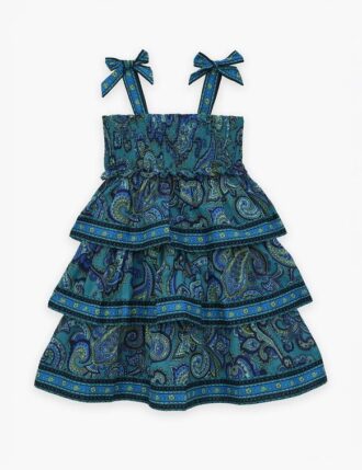 Patience Kinder-Stufenrockkleid Blau Paisley Online