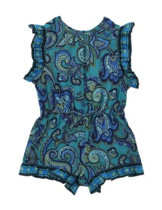 Patience Kurze Overalls mit Rüschen in Blau mit Paisley-Muster online