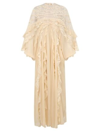 Rebellion Splice Billow Kleid in Cream online