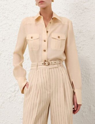 Safari-Hemd in Creme online