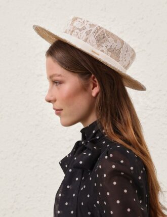 Spitzen-Boater in Elfenbein online