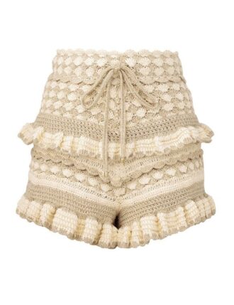 Wanderlust Crochet Shorts Metallic Gold/Creme online
