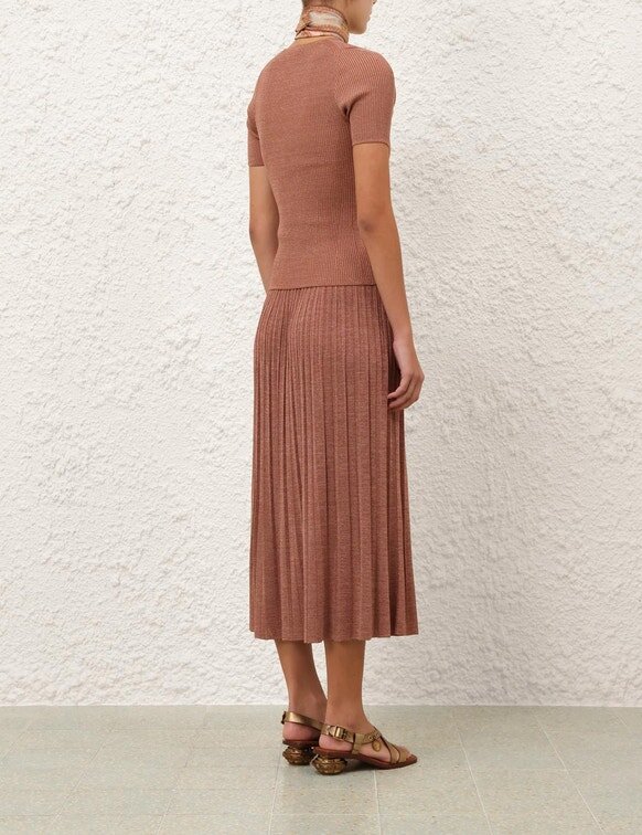 Wanderlust Metallic Midi-Röck Metallic Dusty Rose online Wanderlust Metallic Midi-Röck Metallic Dusty Rose online