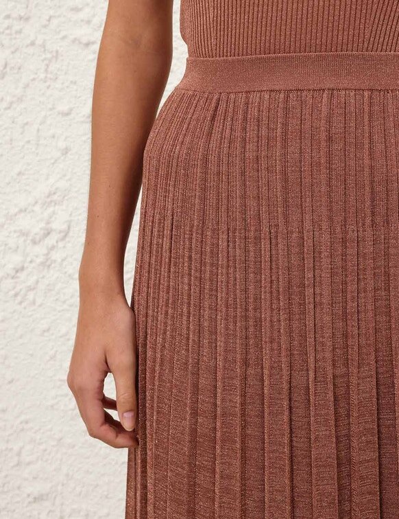 Wanderlust Metallic Midi-Röck Metallic Dusty Rose online Wanderlust Metallic Midi-Röck Metallic Dusty Rose online