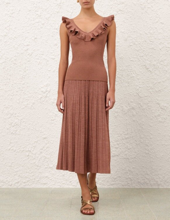 Wanderlust Metallic Midi-Röck Metallic Dusty Rose online Wanderlust Metallic Midi-Röck Metallic Dusty Rose online