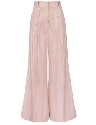 Weite Streifenhose in Pink online